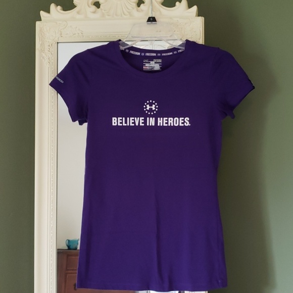 believe in heroes under armour shirt